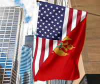 US Flag with Montenegro Flag RLT13 - Shopicos