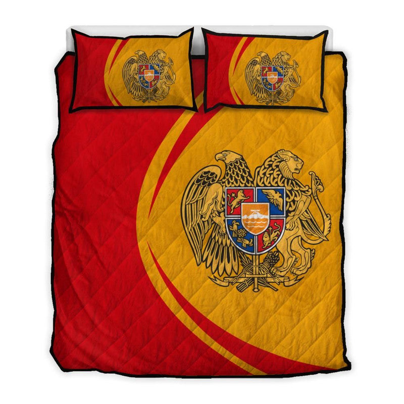 Armenia Flag Coat Of Arms Quilt Bed Set Circle 1 RLT8 - Shopicos