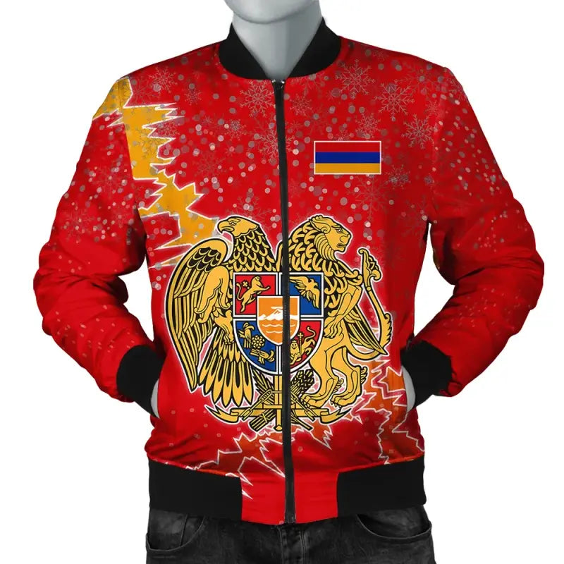 Armenia Christmas Coat Of Arms Men Bomber Jacket X Style RLT8 - Shopicos