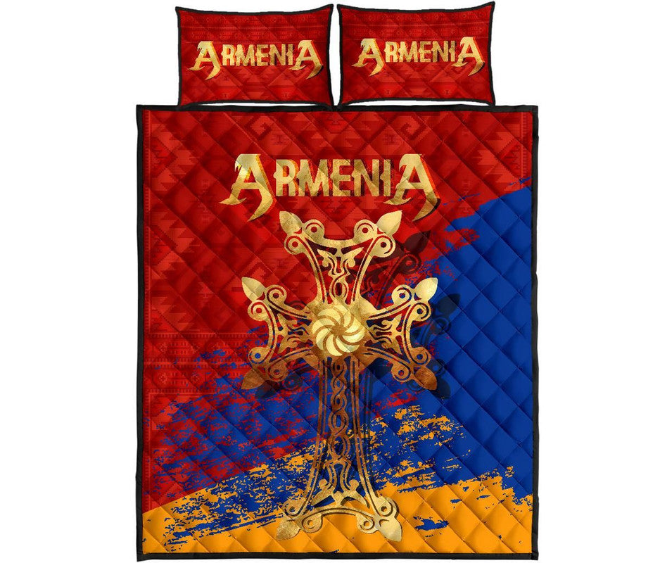 Armenia Khachkar, Armenian Cross Special Quilt Bed Set RLT8 - Shopicos