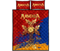 Armenia Khachkar, Armenian Cross Special Quilt Bed Set RLT8 - Shopicos