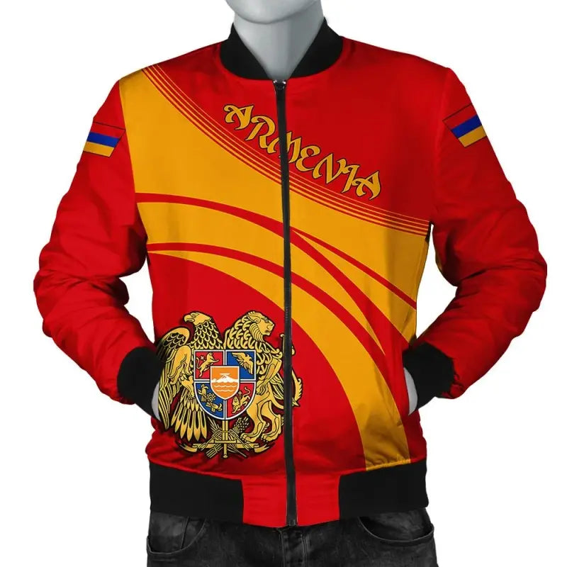 Armenia Coat Of Arms Men Bomber Jacket Cricket RLT8 - Shopicos