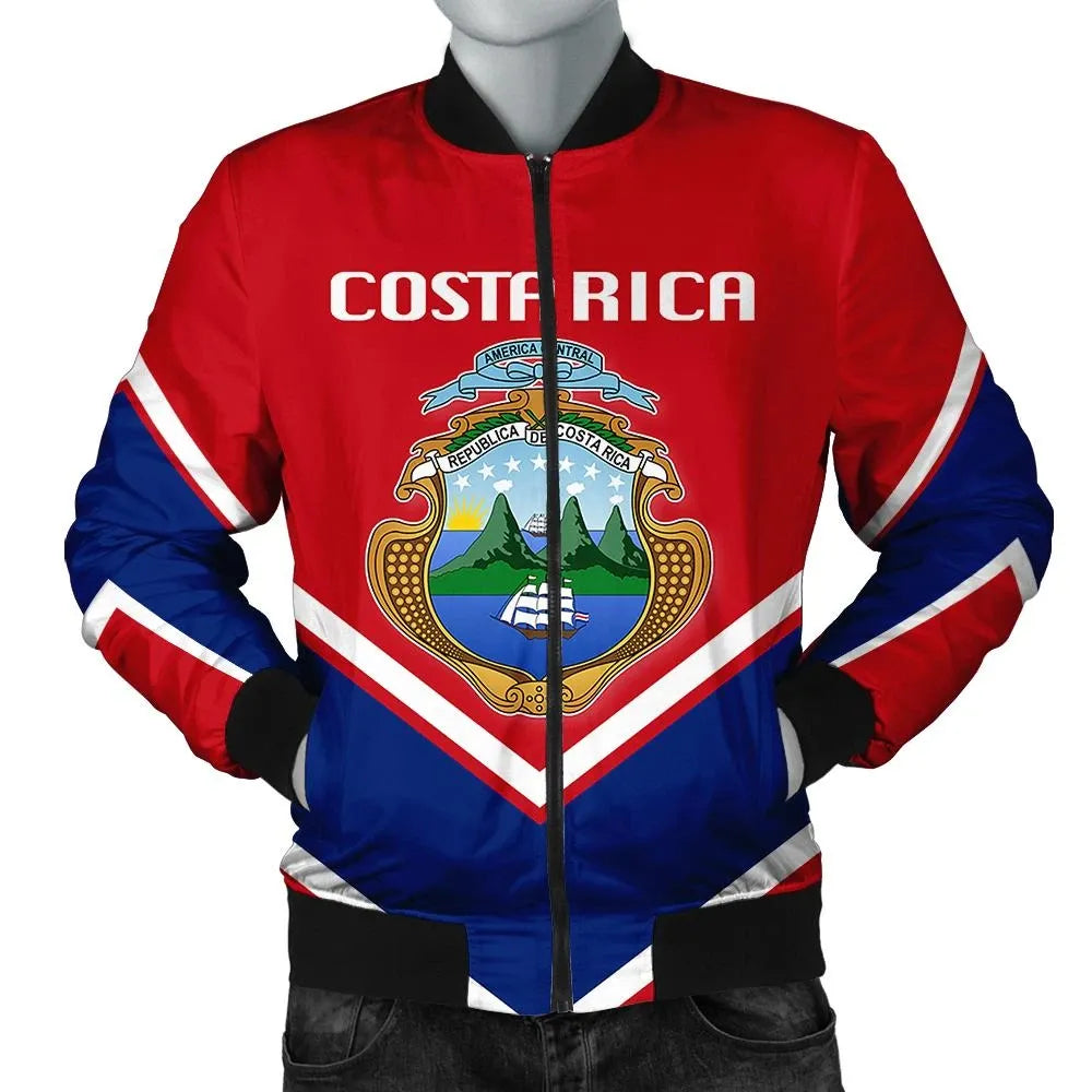 Costa Rica Coat Of Arms Men Bomber Jacket Lucian Style RLT13 - Shopicos