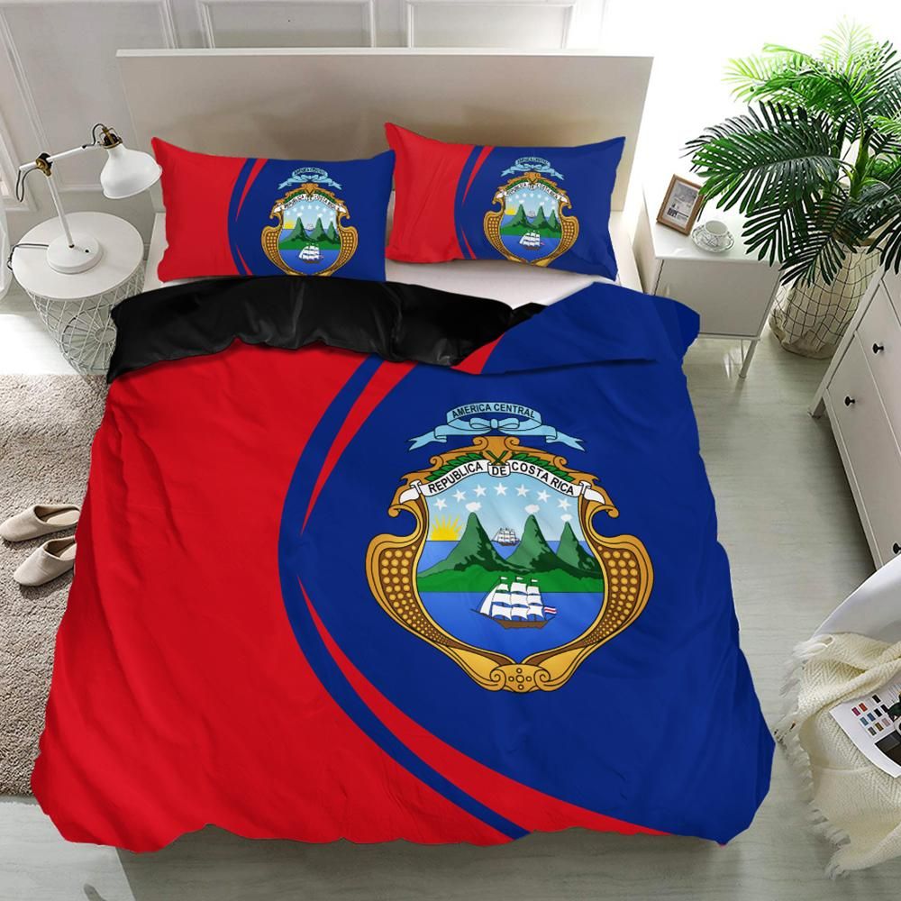 Costa Rica Flag Coat Of Arms Bedding Set Circle RLT13 - Shopicos