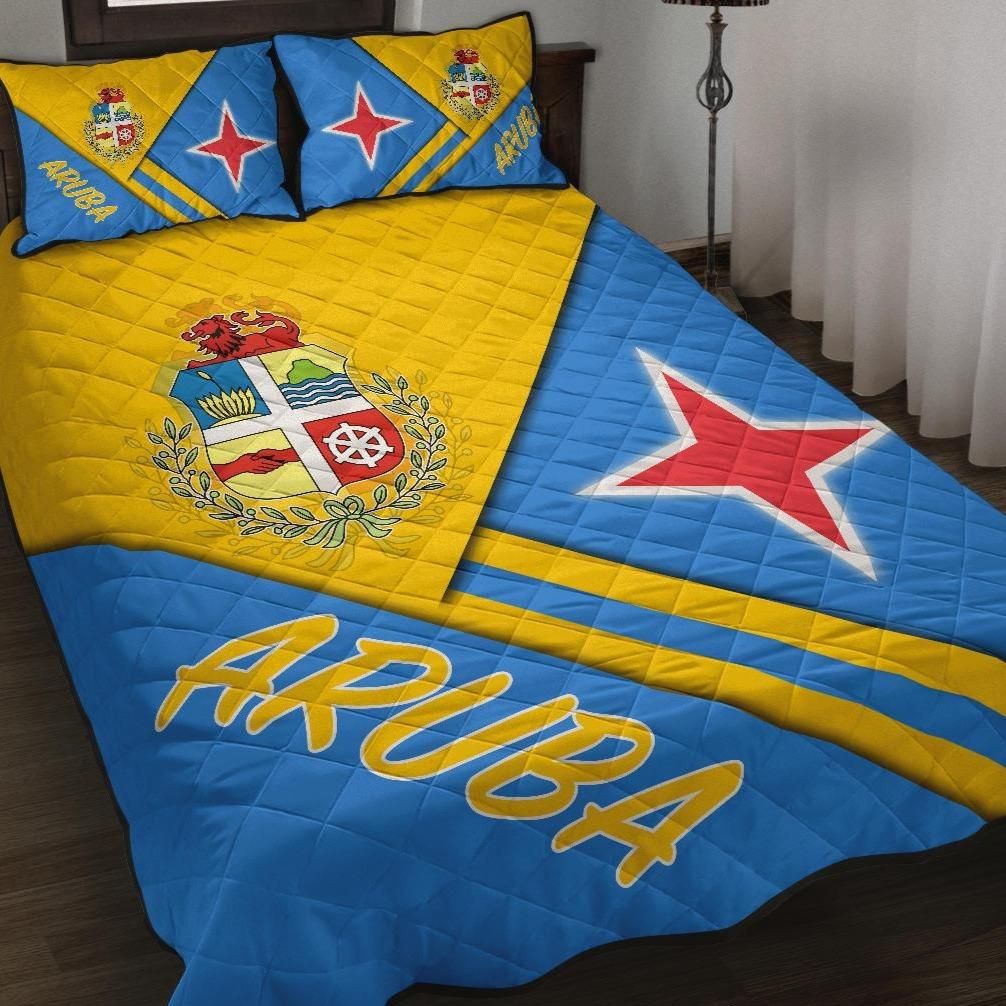 Aruba Quilt Bed Set - Aruba Coat Of Arms RLT7 - Shopicos