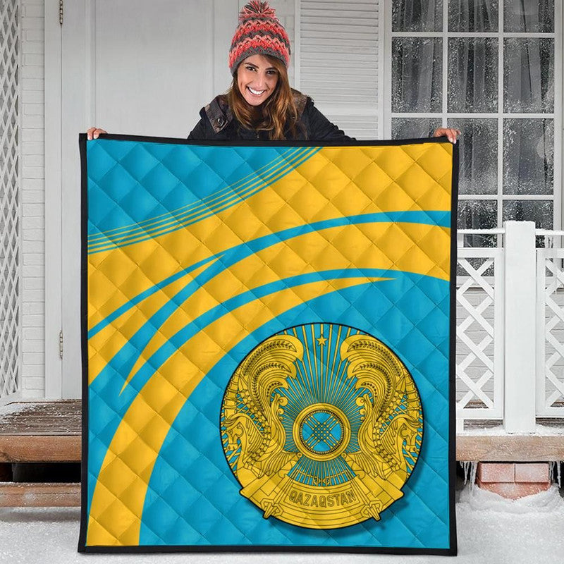Kazakhstan Coat Of Arms Premium Quilt Cricket RLT8 - Shopicos