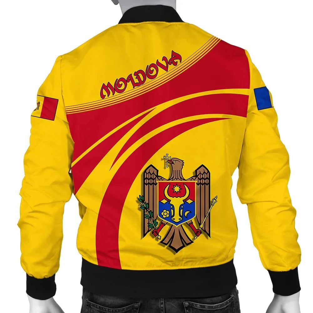 Moldova Coat Of Arms Men Bomber Jacket SticketW RLT13 - Shopicos