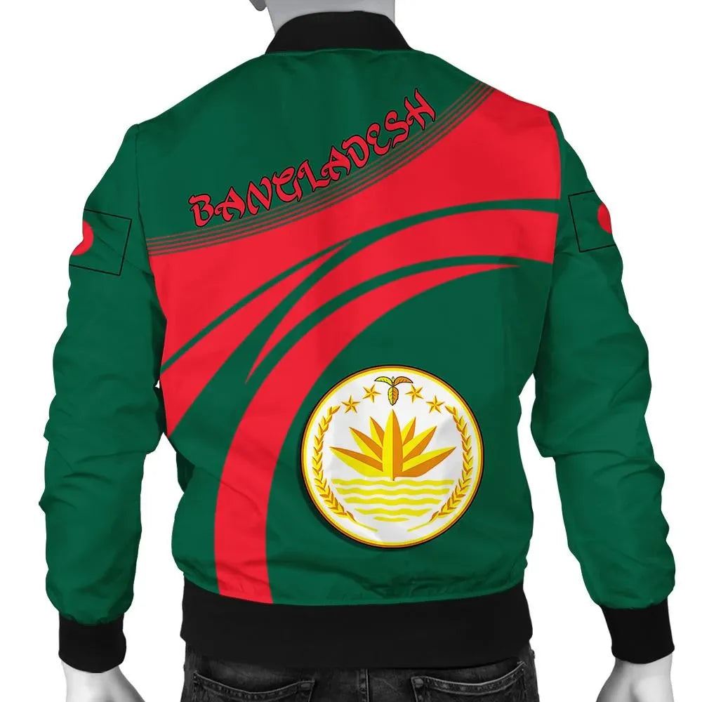 Bangladesh Coat Of Arms Men Bomber Jacket Sticket RLT6 - Shopicos