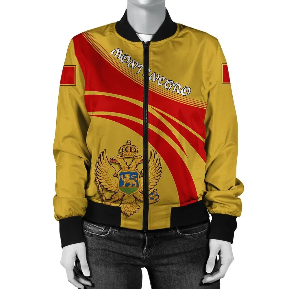 Montenegro Coat Of Arms Women Bomber Jacket Cricket RLT13 - Shopicos