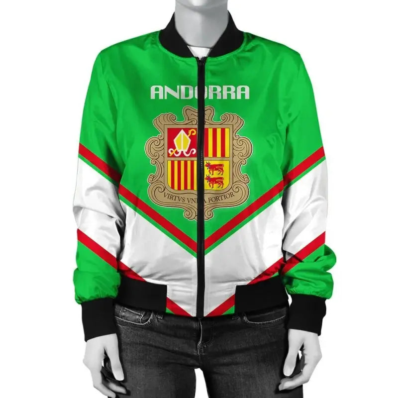 Andorra Coat Of Arms Women Bomber Lucian RLT8 - Shopicos