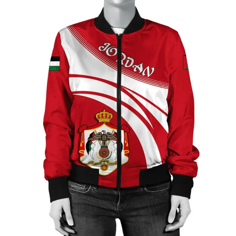 Jordan Coat Of Arms Women Bomber Jacket Sticket RLT8 - Shopicos