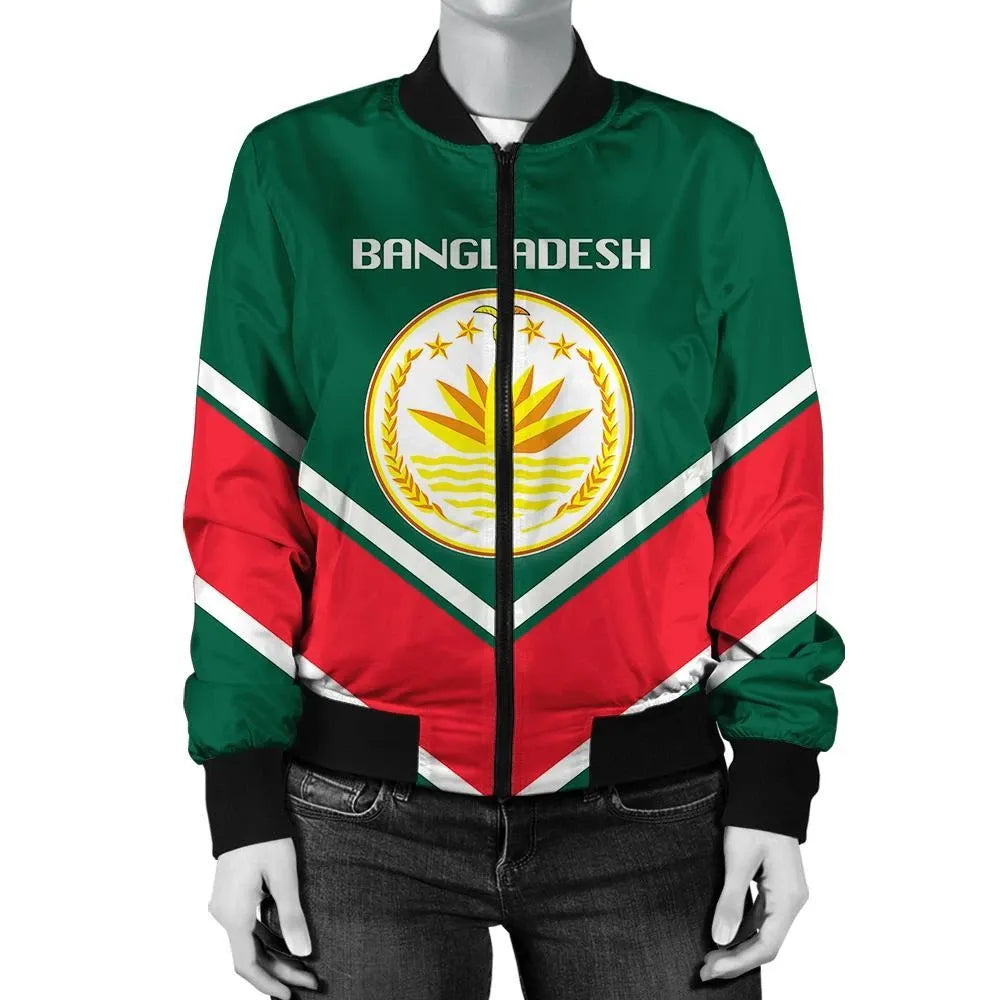 Bangladesh Coat Of Arms Women Bomber Lucian RLT6 - Shopicos