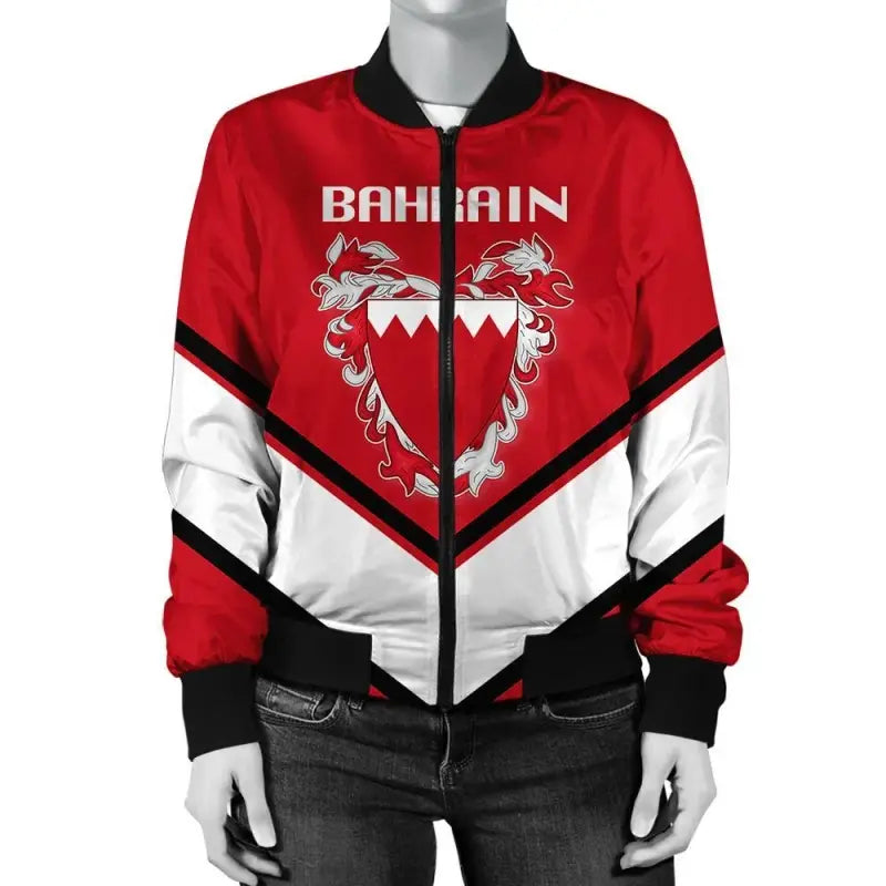 Bahrain Coat Of Arms Women Bomber Lucian RLT8 - Shopicos