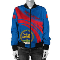 Mongolia Coat Of Arms Women Bomber Jacket Sticket RLT13 - Shopicos