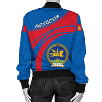Mongolia Coat Of Arms Women Bomber Jacket Sticket RLT13 - Shopicos
