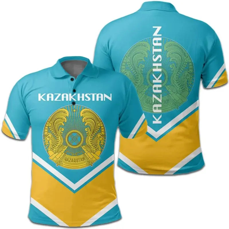 Kazakhstan Coat Of Arms Polo Lucian Style RLT8 - Shopicos