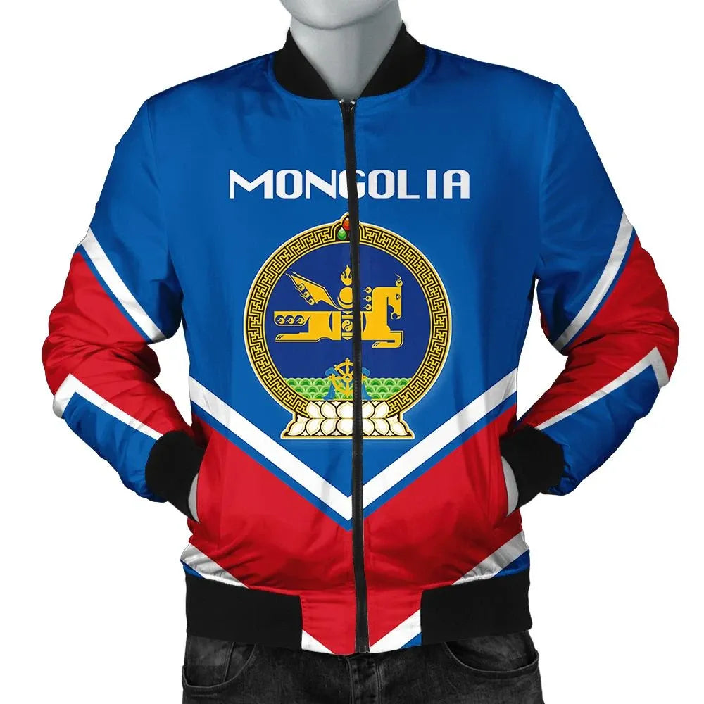 Mongolia Coat Of Arms Men Bomber Jacket Lucian Style RLT13 - Shopicos