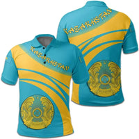 Kazakhstan Polo Shirt Coat Of Arms Cricket Style RLT8 - Shopicos