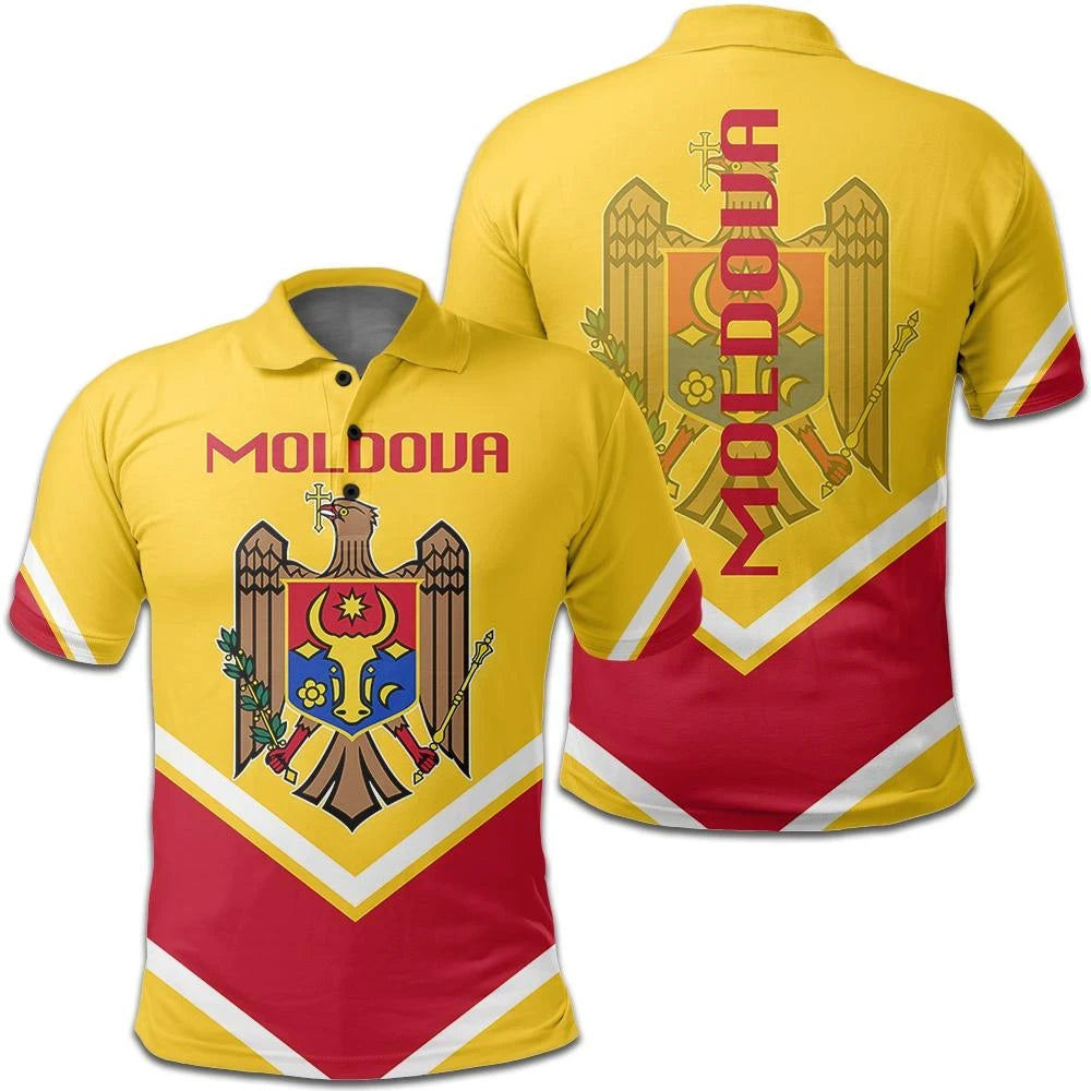 Moldova Coat Of Arms Polo Lucian StyleW RLT13 - Shopicos