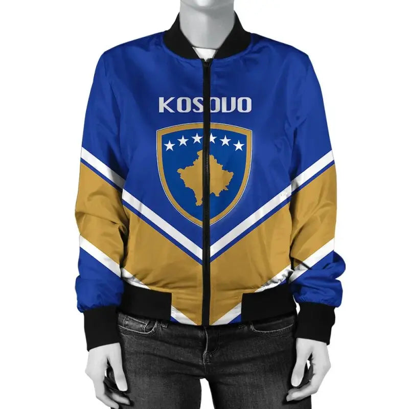 Kazakhstan Coat Of Arms Women Bomber Jacket Lucian Style RLT8 - Shopicos