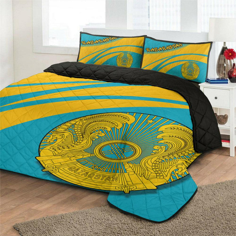 Kazakhstan Coat Of Arms Quilt Bed Set Cricket RLT8 - Shopicos