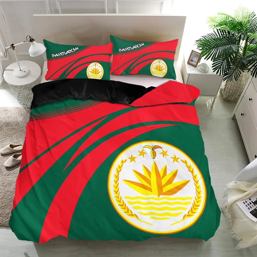 Bangladesh Coat Of Arms Bedding Set Cricket RLT6 - Shopicos