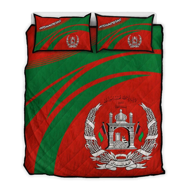Afghanistan Coat Of Arms Quilt Bed Set Cricket RLT8 - Shopicos