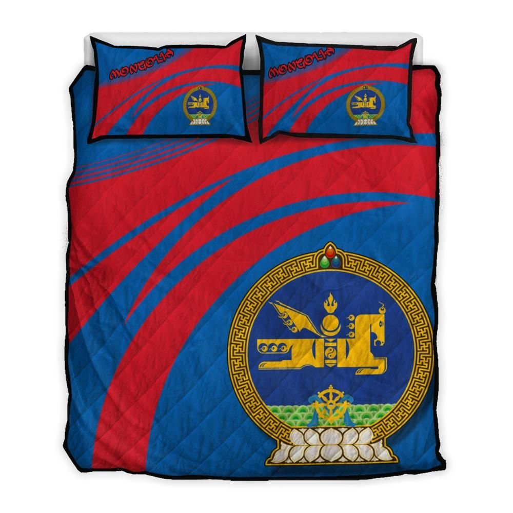 Mongolia Coat Of Arms Quilt Bed Set Cricket RLT13 - Shopicos