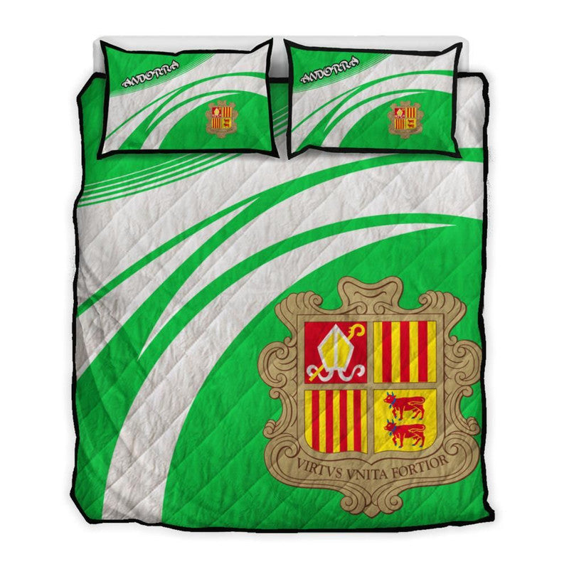 Andorra Coat Of Arms Quilt Bed Set Cricket RLT8 - Shopicos