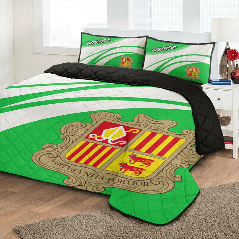 Andorra Coat Of Arms Quilt Bed Set Cricket RLT8 - Shopicos