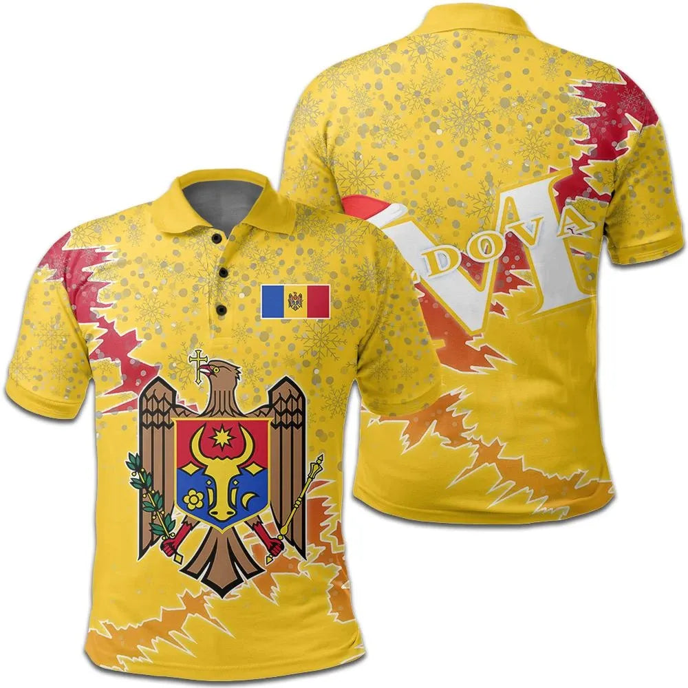 Moldova Polo Shirt Christmas Coat Of Arms X Style J78 RLT13 - Shopicos