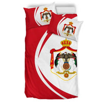Jordan Flag Coat Of Arms Bedding Set Circle RLT8 - Shopicos