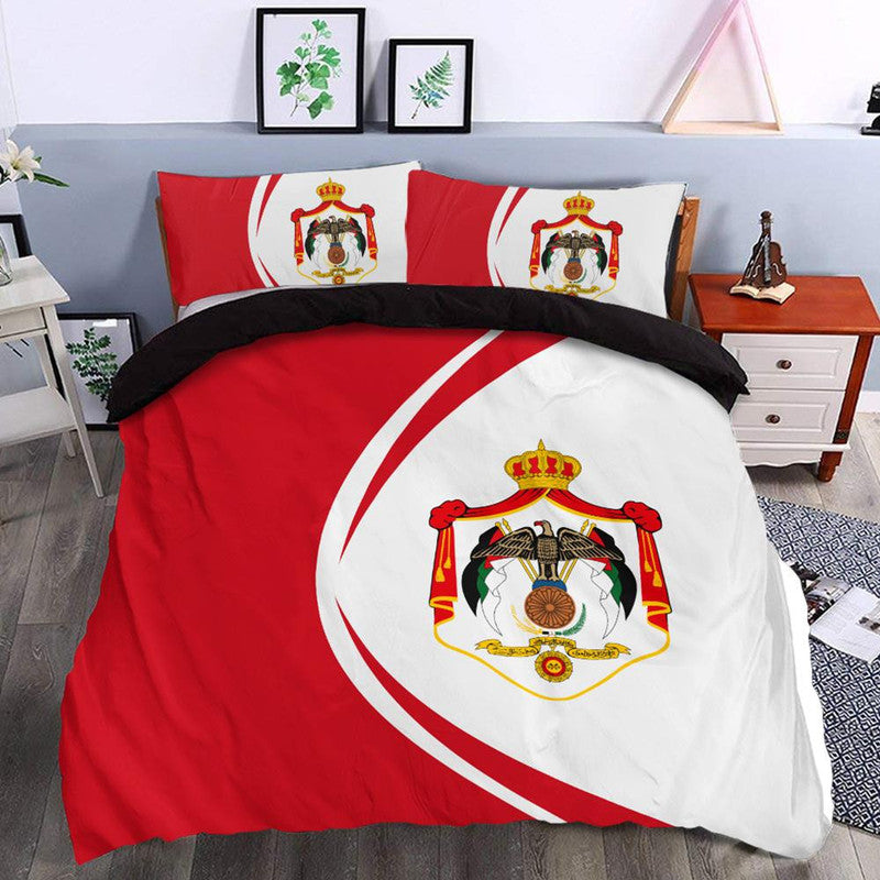 Jordan Flag Coat Of Arms Bedding Set Circle RLT8 - Shopicos