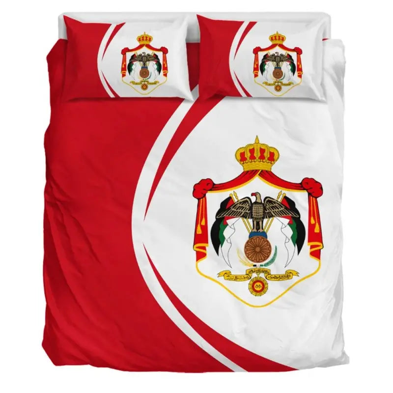 Jordan Flag Coat Of Arms Bedding Set Circle RLT8 - Shopicos