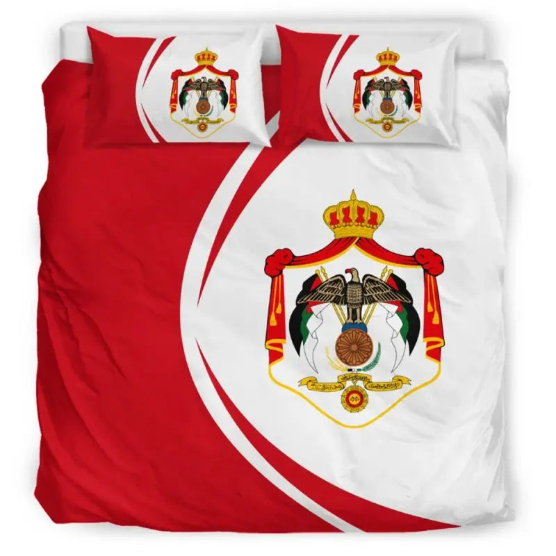 Jordan Flag Coat Of Arms Bedding Set Circle RLT8 - Shopicos