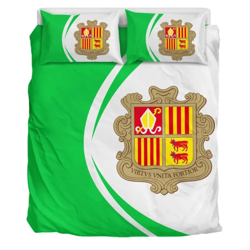 Andorra Flag Coat Of Arms Bedding Set Circle RLT8 - Shopicos