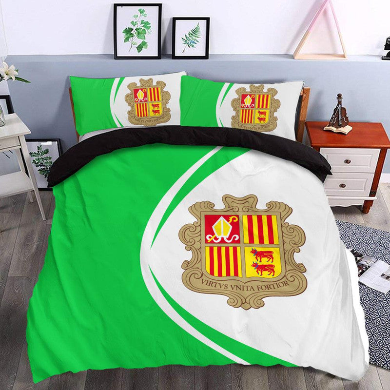 Andorra Flag Coat Of Arms Bedding Set Circle RLT8 - Shopicos