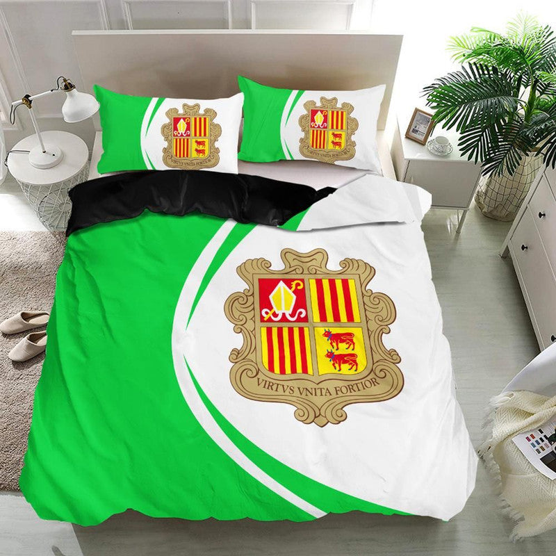 Andorra Flag Coat Of Arms Bedding Set Circle RLT8 - Shopicos