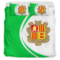 Andorra Flag Coat Of Arms Bedding Set Circle RLT8 - Shopicos