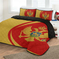 Montenegro Flag Coat Of Arms Quilt Bed Set Circle RLT13 - Shopicos