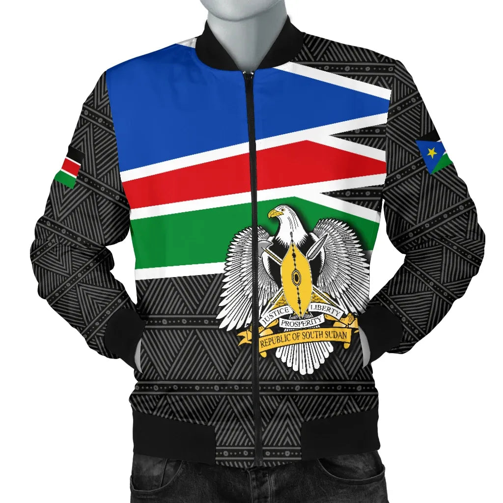 South Sudan Mens Bomber Jacket Flag Coat Of Arms RLT8 - Shopicos