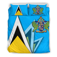 Saint Lucia Bedding Set Flag With Coat Of Arms RLT6 - Shopicos