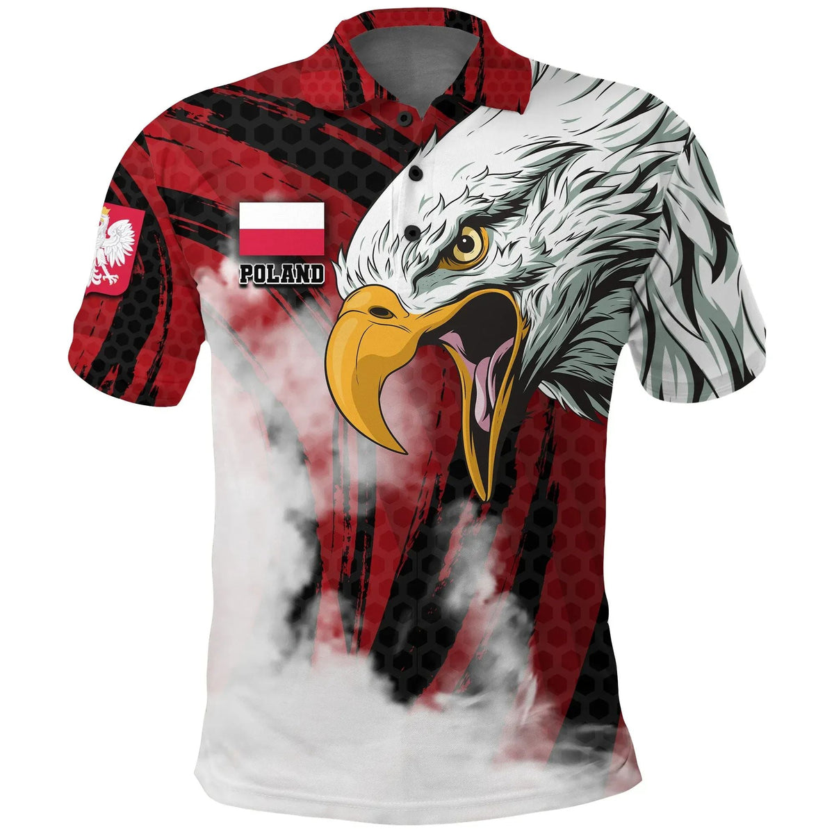 Poland Polo Shirt Polish White Eagle Powerful RLT7 - Shopicos