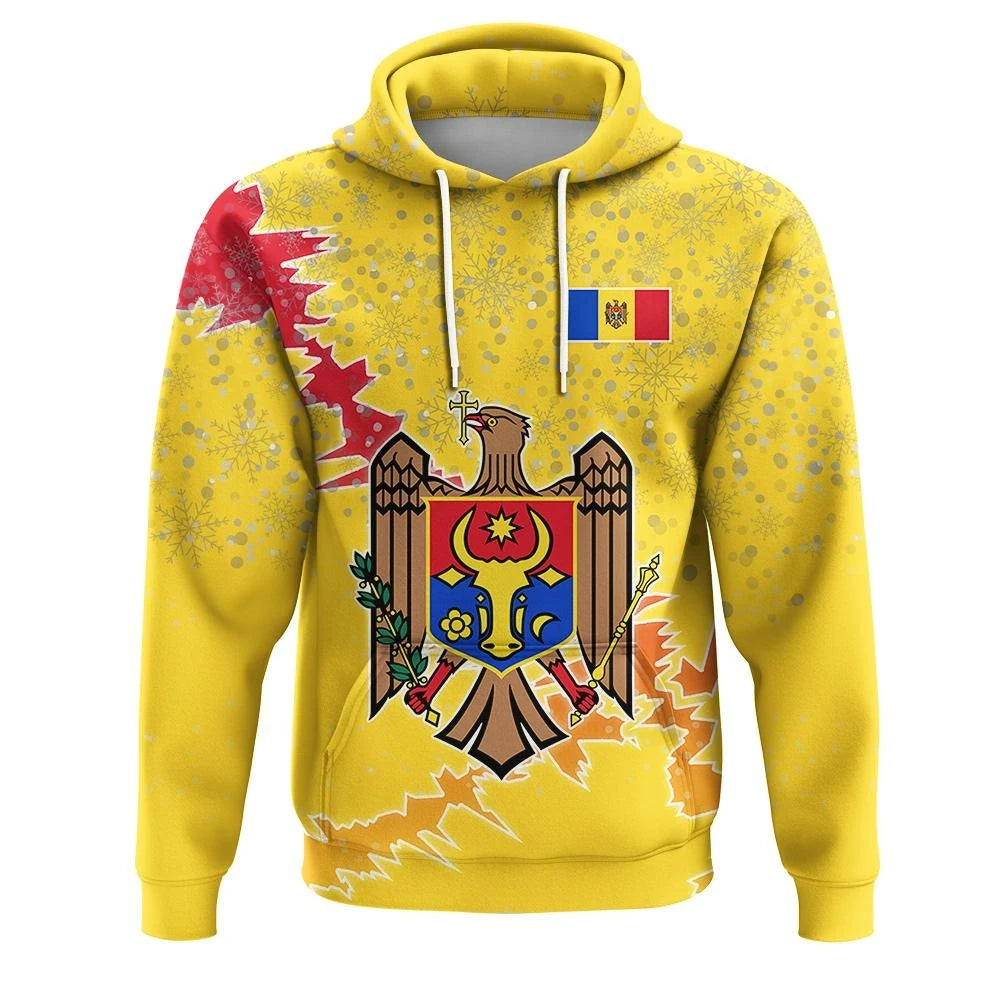 Moldova Christmas Hoodie Coat Of Arms X Style J78 RLT13 - Shopicos