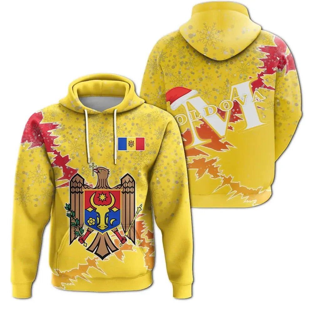 Moldova Christmas Hoodie Coat Of Arms X Style J78 RLT13 - Shopicos