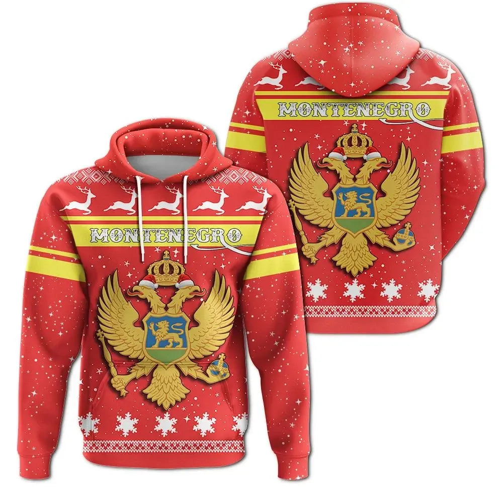 Christmas Montenegro Hoodie Coat Of Arms RLT13 - Shopicos