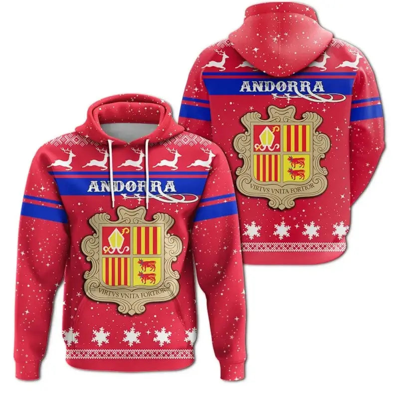 Christmas Andorra Hoodie Coat Of Arms RLT8 - Shopicos