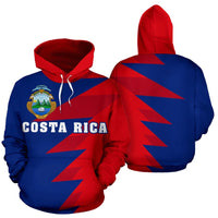 Costa Rica Flag Hoodie Tooth Style RLT13 - Shopicos