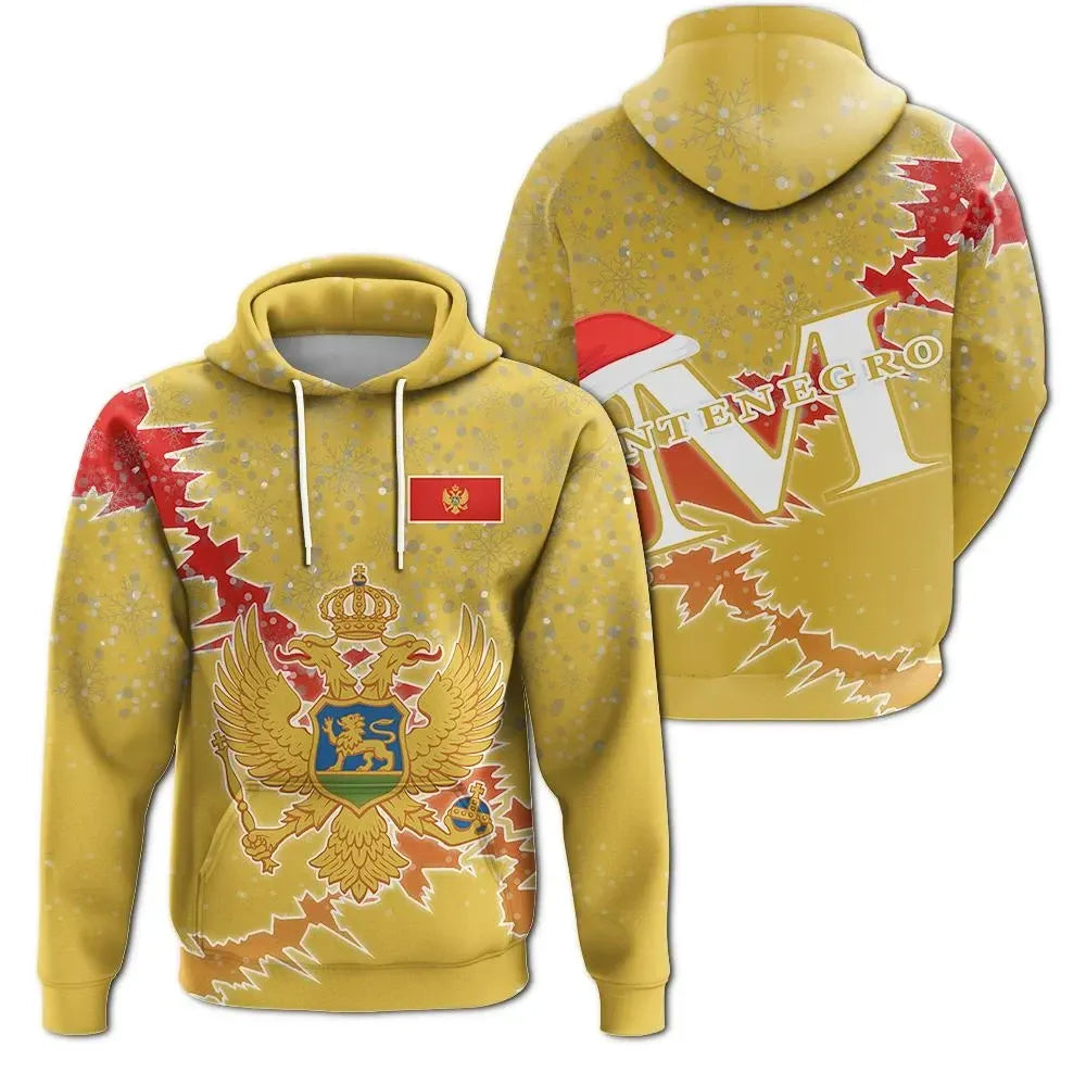 Montenegro Christmas Hoodie Coat Of Arms X Style RLT13 - Shopicos