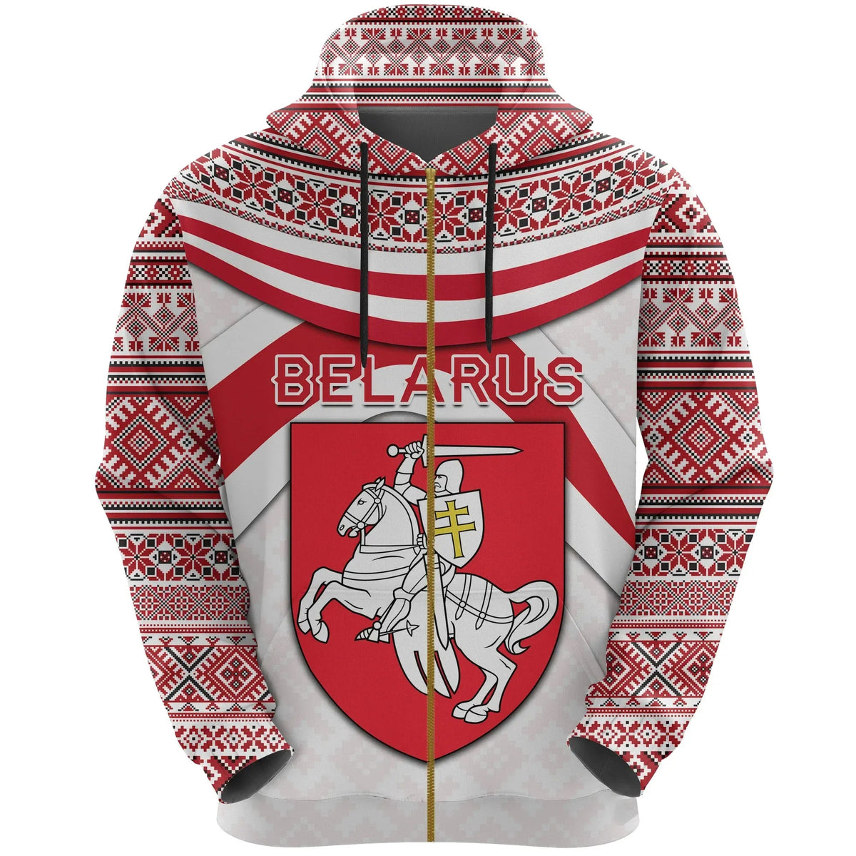 Belarus Pahonia Zip Hoodie Vibes Version RLT6 - Shopicos